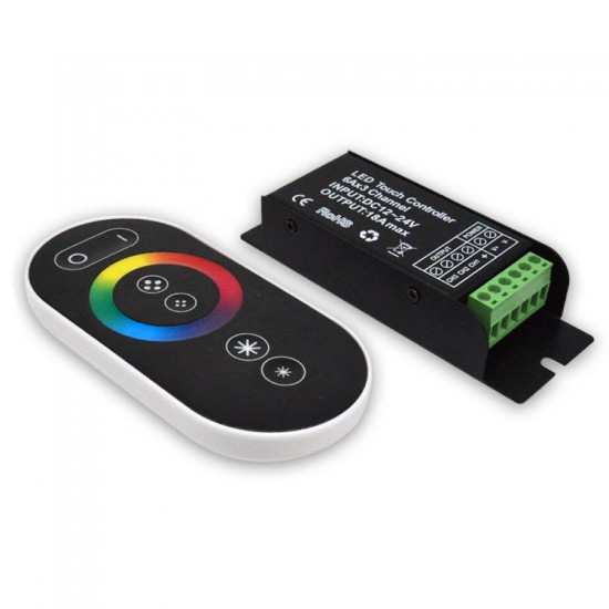 RF Wireless 18A RGB 3 Channel LED Touch Controller Dimmer For Strip Light Lamp DC12-24V RF Wireless 18A RGB 3 Channel LED Touch Controller Dimmer For Strip Light Lamp DC12-24V
