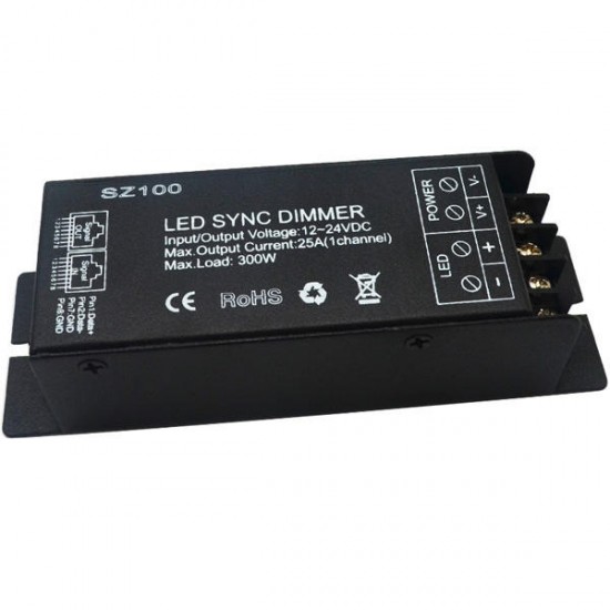 RF Wireless Remote LED DIY Controller Dimmer 1 Channel 25A DC12V-24V For Single Strip Light Lamp