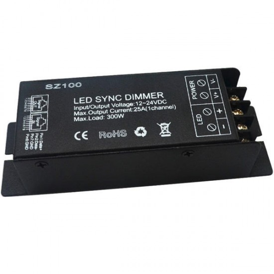 RF Wireless Remote LED DIY Controller Dimmer 1 Channel 25A DC12V-24V For Single Strip Light Lamp RF Wireless Remote LED DIY Controller Dimmer 1 Channel 25A DC12V-24V For Single Strip Light Lamp