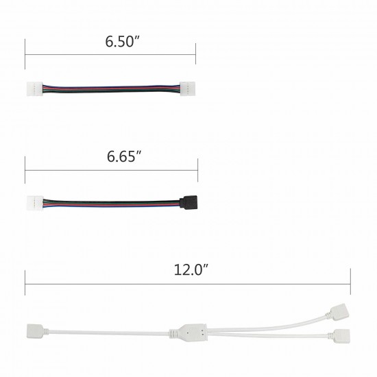 RGB LED Strip Connector Kit for 10mm 4Pin 5050 Includes 8 Types of Solderless Accessories Provides Most Parts for DIY