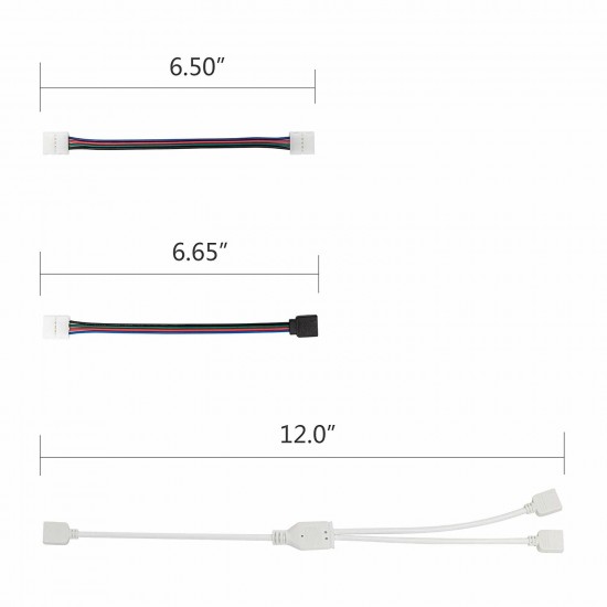 RGB LED Strip Connector Kit for 10mm 4Pin 5050 Includes 8 Types of Solderless Accessories Provides Most Parts for DIY