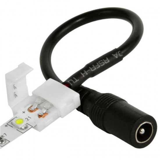 Solderless Female Barrel Power Supply Connector for 8mm 3528 LED Strip Light Solderless Female Barrel Power Supply Connector for 8mm 3528 LED Strip Light