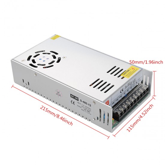 Switching Power Supply 85-265V To 12V 40A 480W For LED Strip Light