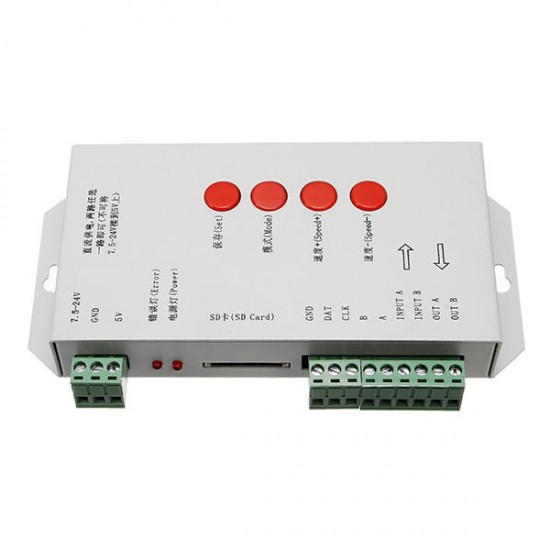 T1000S 8W Pixel RGB LED Strip Controller DMX512 WS2811 with 256MB SD Memory Card T1000S 8W Pixel RGB LED Strip Controller DMX512 WS2811 with 256MB SD Memory Card