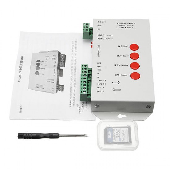 T1000S 8W Pixel RGB LED Strip Controller DMX512 WS2811 with 256MB SD Memory Card T1000S 8W Pixel RGB LED Strip Controller DMX512 WS2811 with 256MB SD Memory Card