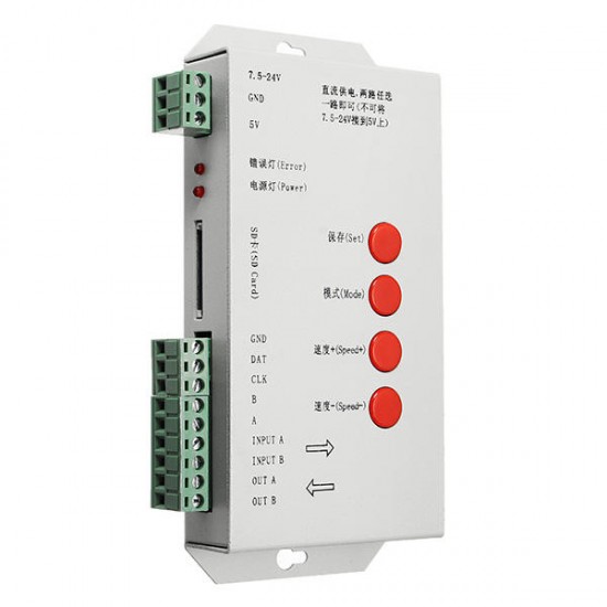 T1000S 8W Pixel RGB LED Strip Controller DMX512 WS2811 with 256MB SD Memory Card T1000S 8W Pixel RGB LED Strip Controller DMX512 WS2811 with 256MB SD Memory Card