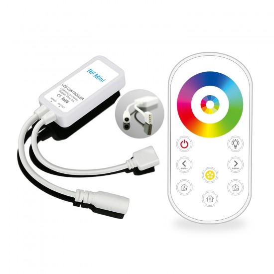 Thin Wireless Touch RF Remote Control RGB LED Dimmer Controller for 3528 5050 Strip Light DC5V-24V