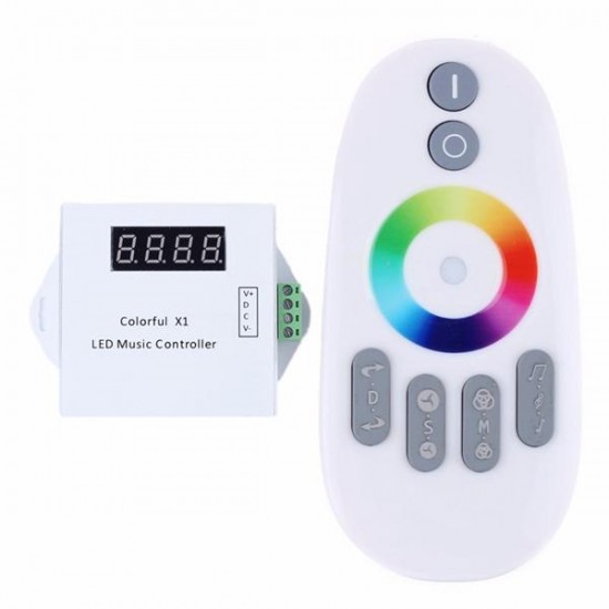 WS2811/WS2812B/USC1903 LED Digital Music Controller with RF Touch Remote DC5-24V for RGB Strip Light WS2811/WS2812B/USC1903 LED Digital Music Controller with RF Touch Remote DC5-24V for RGB Strip Light