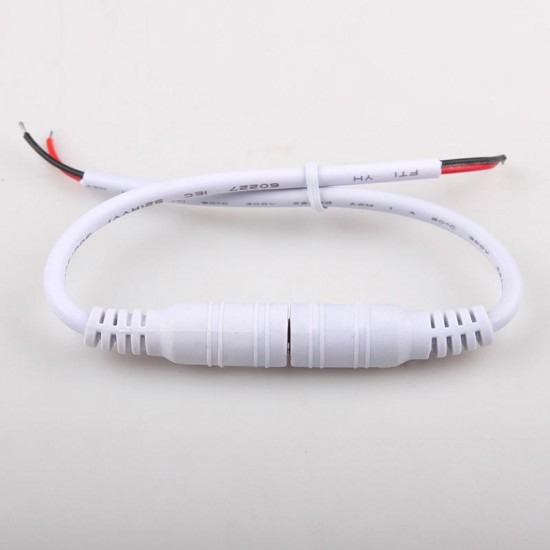 White Male/Female DC Power Connector Cable Plug Wire for CCTV Strip Light