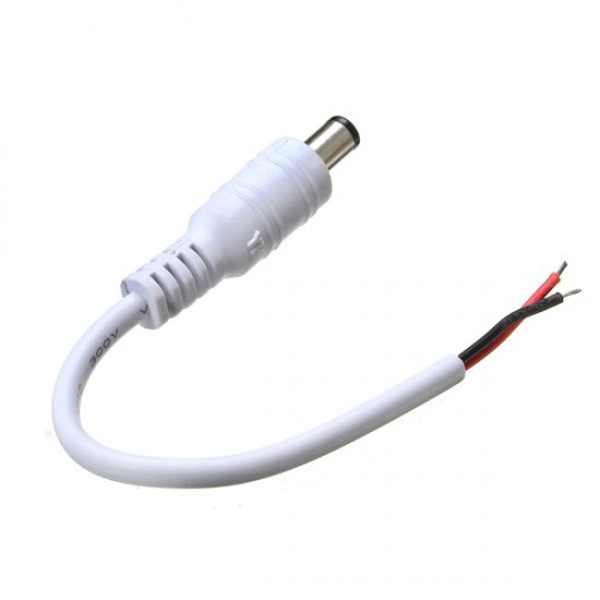 White Male/Female DC Power Connector Cable Plug Wire for CCTV Strip Light White Male/Female DC Power Connector Cable Plug Wire for CCTV Strip Light