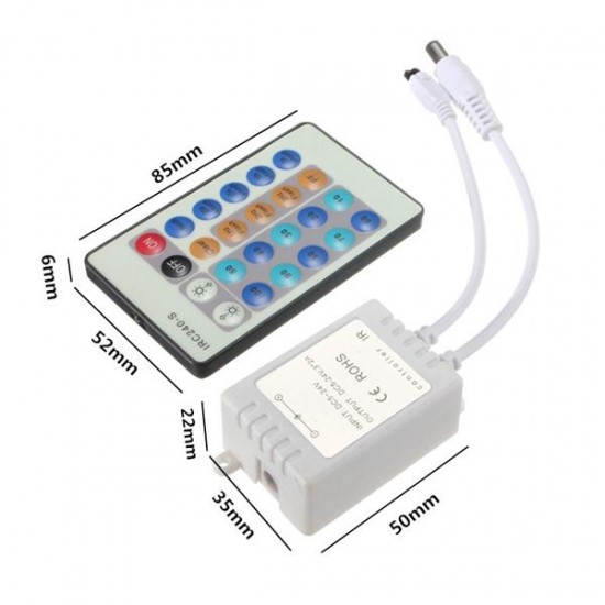 Wireless 24 Key IR Remote Controller For LED Single Color 3528/5050 Strip Light
