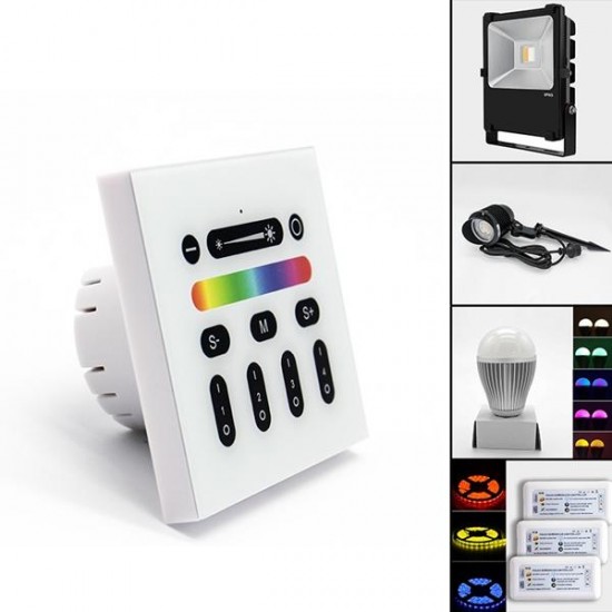 Wireless 2.4G RGBW LED Touch Dimmer Switch Panel Controller for Home Lamp Lighting