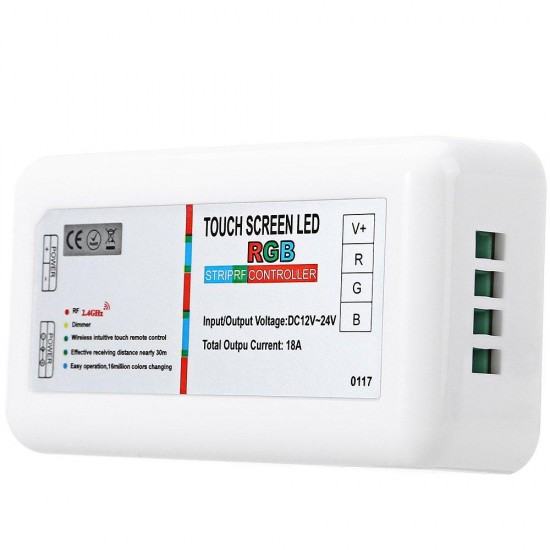 ZX DC12-24V RGB LED Controller 2.4G Touch Screen RF Remote Control for Strip Lighting ZX DC12-24V RGB LED Controller 2.4G Touch Screen RF Remote Control for Strip Lighting