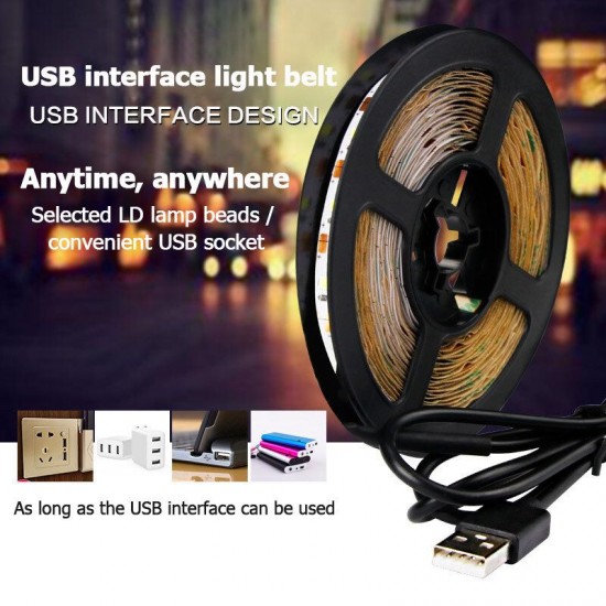 0.5m/1m/2m/3m USB LED Lamp 2835 SMD Light Bar Hotel TV Backlight String Light Waterproof