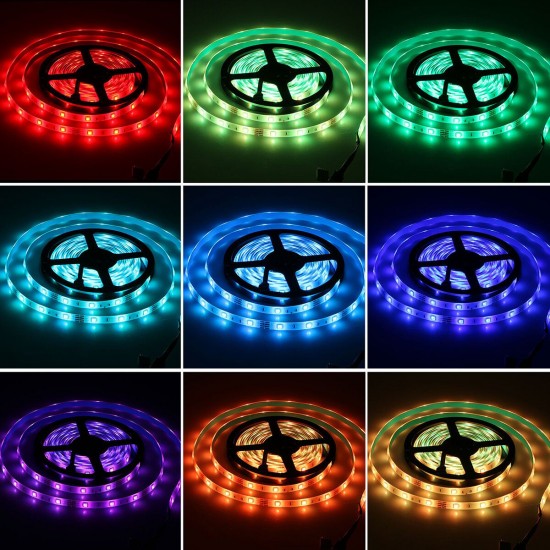 1-5M 5050 RGB USB LED Strip Light Colour Changing + 44 Keys IR Remote Control Christmas Decorations Lights