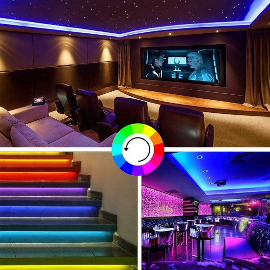 1-5M 5050 RGB USB LED Strip Light Colour Changing + 44 Keys IR Remote Control Christmas Decorations Lights