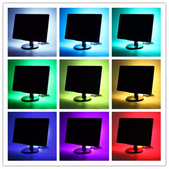 100cm 150cm 200cm Waterproof DC5V USB 5050 RGB LED Strip Tape TV Background Lighting 100cm 150cm 200cm Waterproof DC5V USB 5050 RGB LED Strip Tape TV Background Lighting