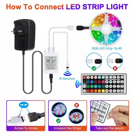 10/15M RGB LED Light Strip Remote Control w/ IR Controller Home Stairs Ceiling 10/15M RGB LED Light Strip Remote Control w/ IR Controller Home Stairs Ceiling