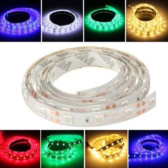 1M 5050 SMD 60LED Flexible LED Strip Light Red/Green/Blue Waterproof 12V