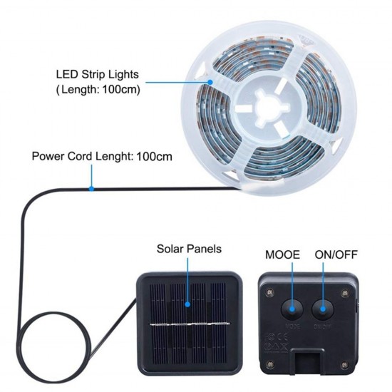 1M Solar Powered Waterproof 8 Modes IP67 RGB White 30LED Basketball Rim Strip Light for Outdoor Use 1M Solar Powered Waterproof 8 Modes IP67 RGB White 30LED Basketball Rim Strip Light for Outdoor Use