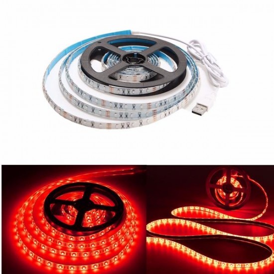 1M Waterproof USB SMD3528 TV Background Computer LED Strip Tape Flexible Light DC5V