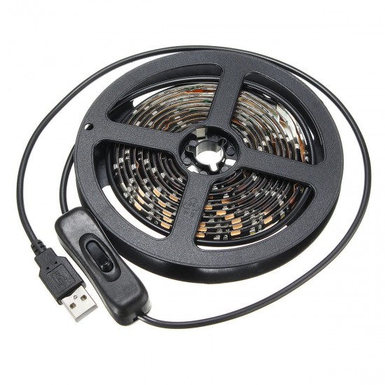 200CM SMD3528 LED Flexible Strip Tape Light USB Switch Lamp PC TV Background Lighting DC5V