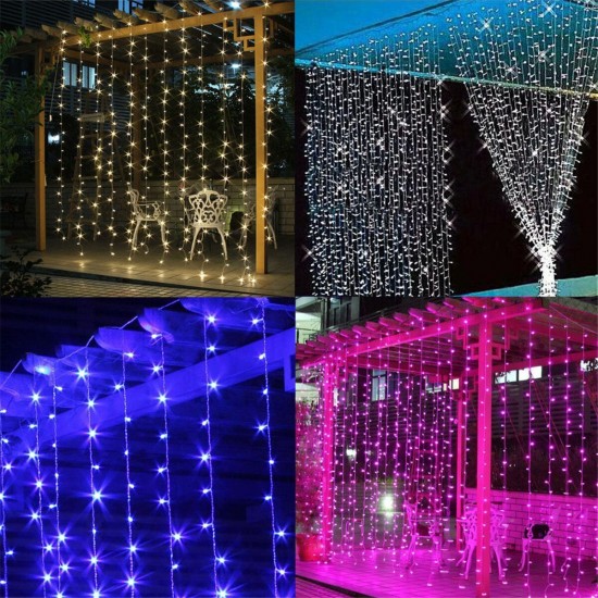 200LED USB Remote Curtain Lights Decor RC Fairy Window Lamp Colorful New Year 200LED USB Remote Curtain Lights Decor RC Fairy Window Lamp Colorful New Year