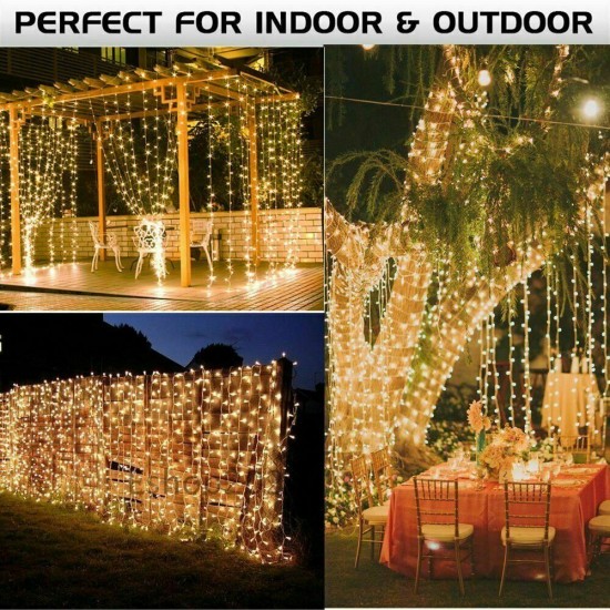 200LED USB Remote Curtain Lights Decor RC Fairy Window Lamp Colorful New Year 200LED USB Remote Curtain Lights Decor RC Fairy Window Lamp Colorful New Year