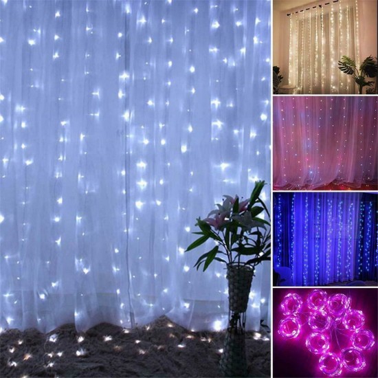 200LED USB Remote Curtain Lights Decor RC Fairy Window Lamp Colorful New Year