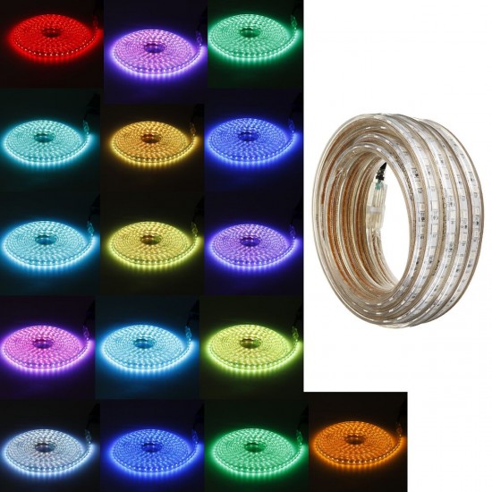 2/4/6/8/10/15m 220V LED Light Strip RGB with EU Plug Remote Control Waterproof Garden Home Decorative Lamp