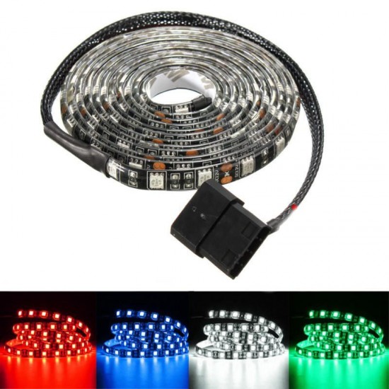 2M Waterproof 5050 LED Flexible Strip Background Light PC Computer Case DC12V