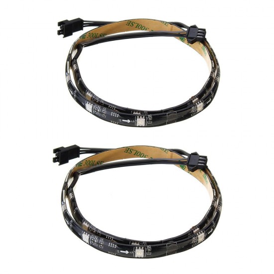 2PCS 50CM SMD5050 Waterproof RGB LED Strip Light for PC Computer DC12V