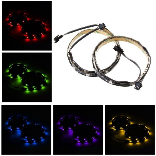 2PCS 50CM SMD5050 Waterproof RGB LED Strip Light for PC Computer DC12V