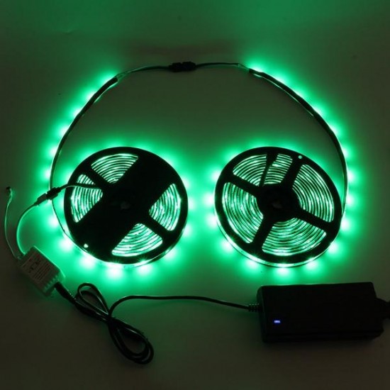 2PCS 5M 150 LEDs 5050 RGB Waterproof 44 Key Remote Control DC12V Flexible LED Strip Light Kit