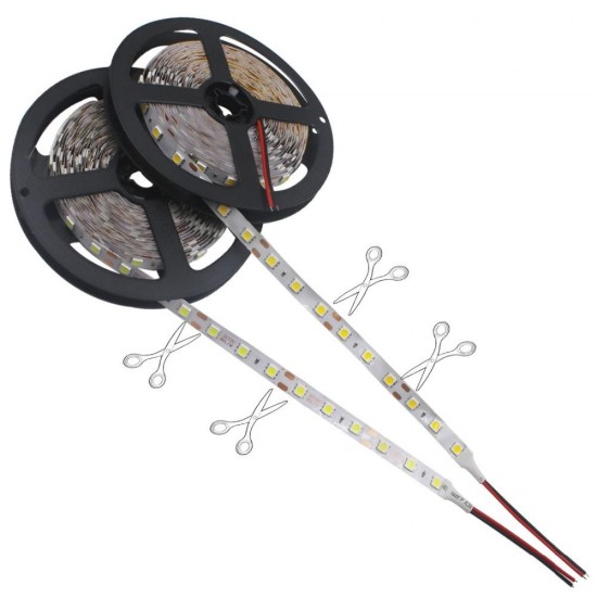 2PCS 5M SMD5050 300 LED Pure White Non-Waterproof Flexible Tape Strip Light Lamp DC12V