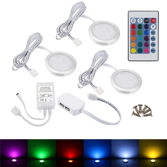 3PCS RV RGB LED Ceiling light Car Dome Interior Light Under Cabinet Lamps Boat Van 12V