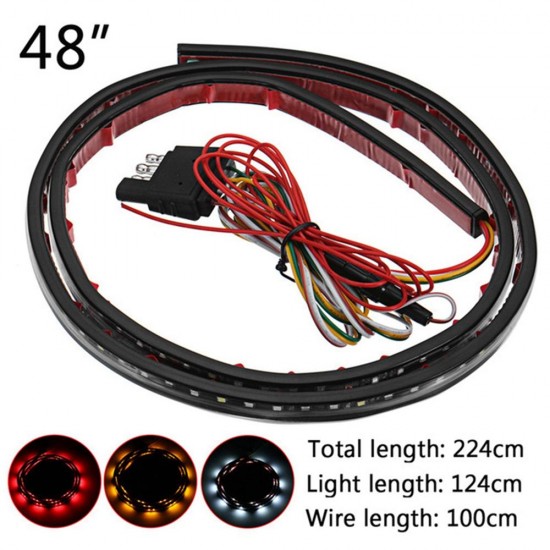 48 Inch DC9-24V Three Color LED Strip Light Car Tailgate Pickup Turn Signal Reverse Brake Lamp