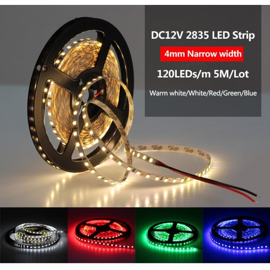 4mm Narrow Width DC12V 5M 2835 Flexible LED Strip Light Non-Waterproof for Home Indoor Bed Decor 4mm Narrow Width DC12V 5M 2835 Flexible LED Strip Light Non-Waterproof for Home Indoor Bed Decor
