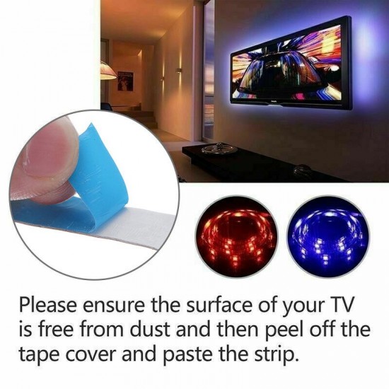 4x50cm USB LED Strip Light 5050 RGB Multi Color Mood Light TV Backlight Background Decoration w/Remote