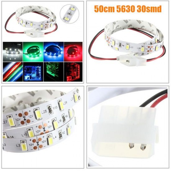 50CM SMD 5630 Non Waterproof LED Flexible Strip Light PC Computer Case Adhesive Lamp 12V 50CM SMD 5630 Non Waterproof LED Flexible Strip Light PC Computer Case Adhesive Lamp 12V