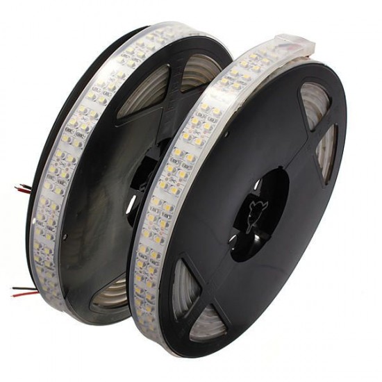 5M 120W DC12V Double Row 3528 SMD 1200 LED White/Warm White Waterproof Flexible Strip light