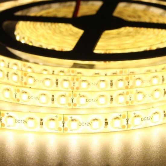 5M 15W DC12V 600 SMD 2835 Waterproof IP65 White/Warm White Tape LED Flexible Strip light