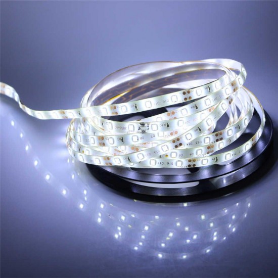 5M 24W 300LEDs SMD 3528 Pure White Warm White Flexible LED Strip Light Waterproof DC12V