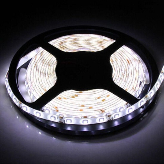 5M 24W 300LEDs SMD 3528 Pure White Warm White Flexible LED Strip Light Waterproof DC12V