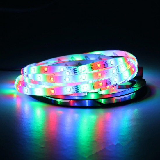 5M 24W Waterproof 3528SMD RGB LED Strip Lights + 44 Keys Remote Control US EU Power Adapter DC12V