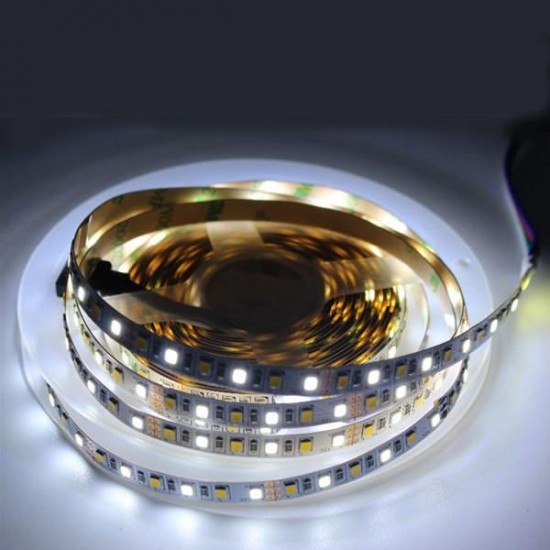 5M 4 Pins SMD2835 Non-Waterproof Double Color Warm White Pure White LED Strip Light DC12V