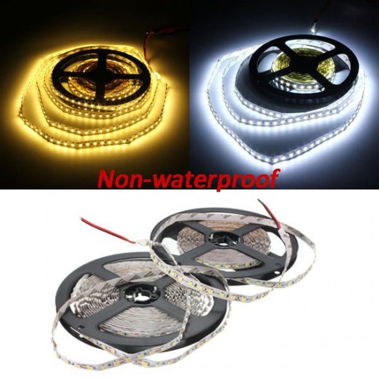 5M 48W DC12V 600 SMD 2835 Non-Waterproof White/Warm White Tape LED Flexible Strip light