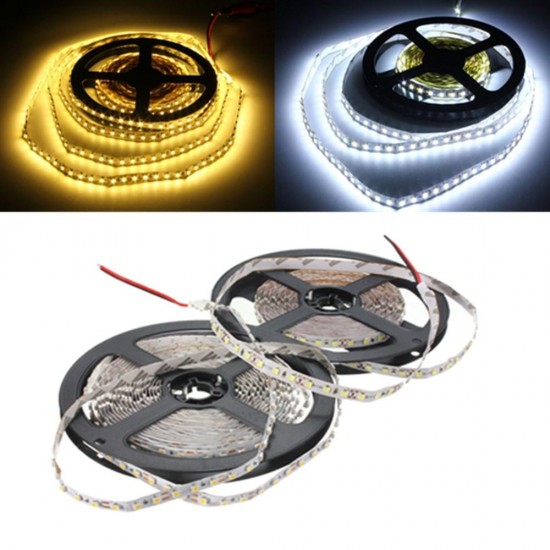 5M 48W DC12V 600 SMD 2835 Non-Waterproof White/Warm White Tape LED Flexible Strip light