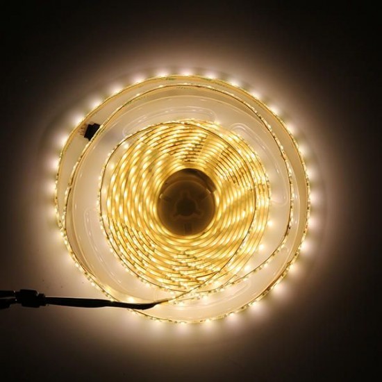 5M 4Pins Waterproof SMD2835 Double Color Warm White and Pure White LED Strip Light DC12V