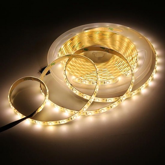 5M 4Pins Waterproof SMD2835 Double Color Warm White and Pure White LED Strip Light DC12V